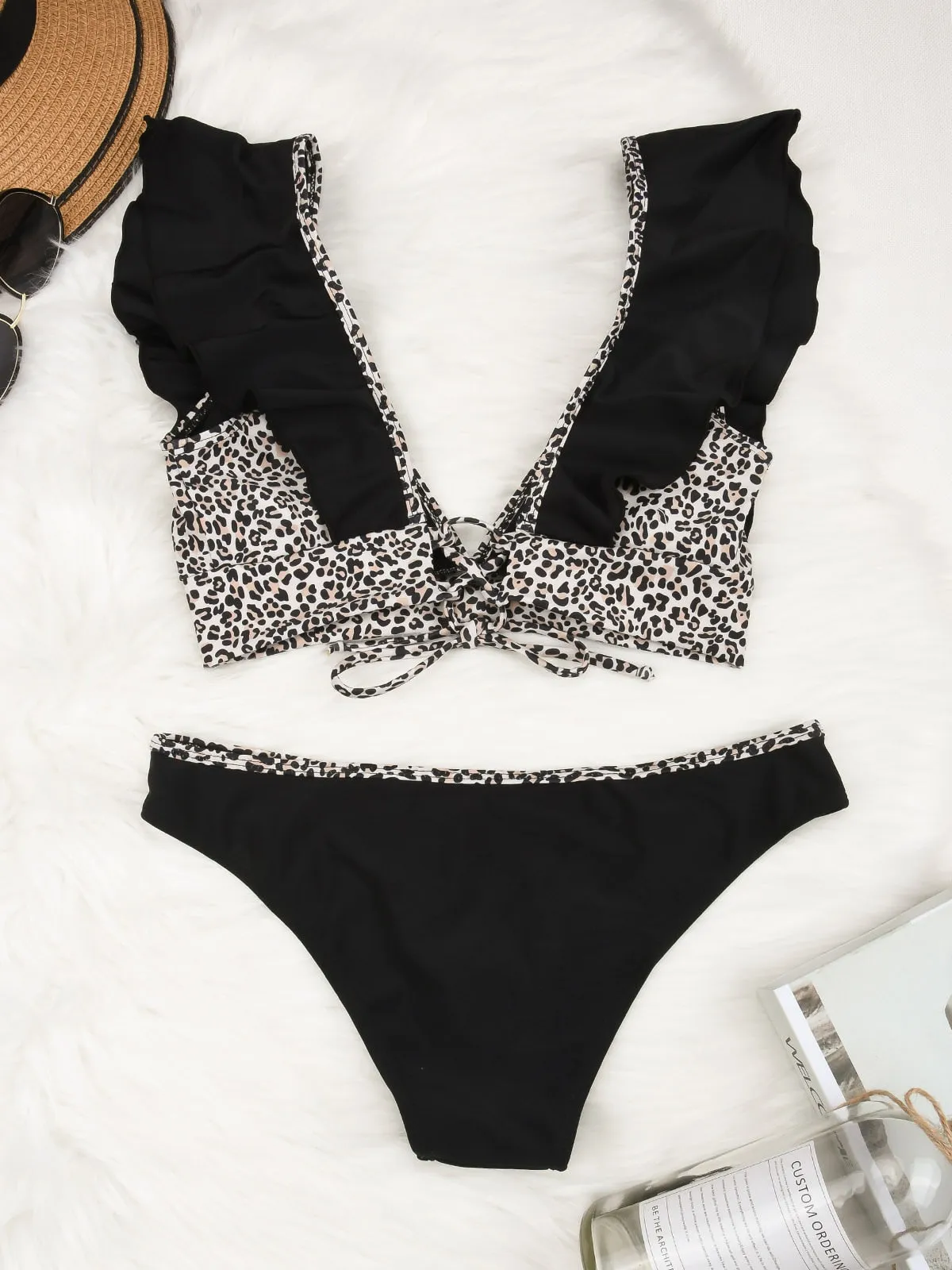 2 Piece Ruffle Push Up Bikini Set Micro Swimsuits Women Swimwear Thong Bathing Suit Sexy Swimming Suit
