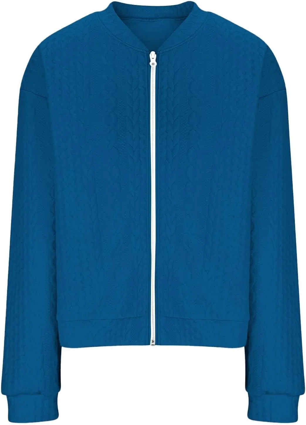 2024 Womens Short Winter Coats Dressy Casual Full Zip Up Petite Jackets Trendy Fashion Jacquard Sweater Cardigan Plus Size