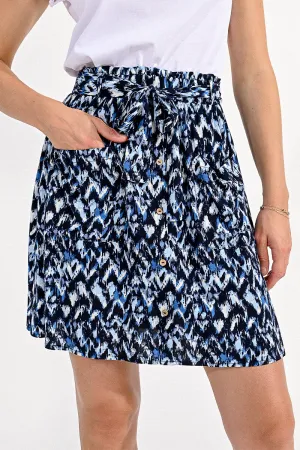 Abstract Print Mini Skirt