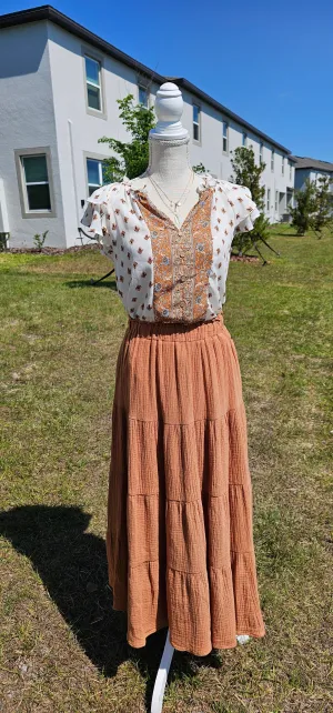 Angelica Tiered Maxi Skirt - Sienna