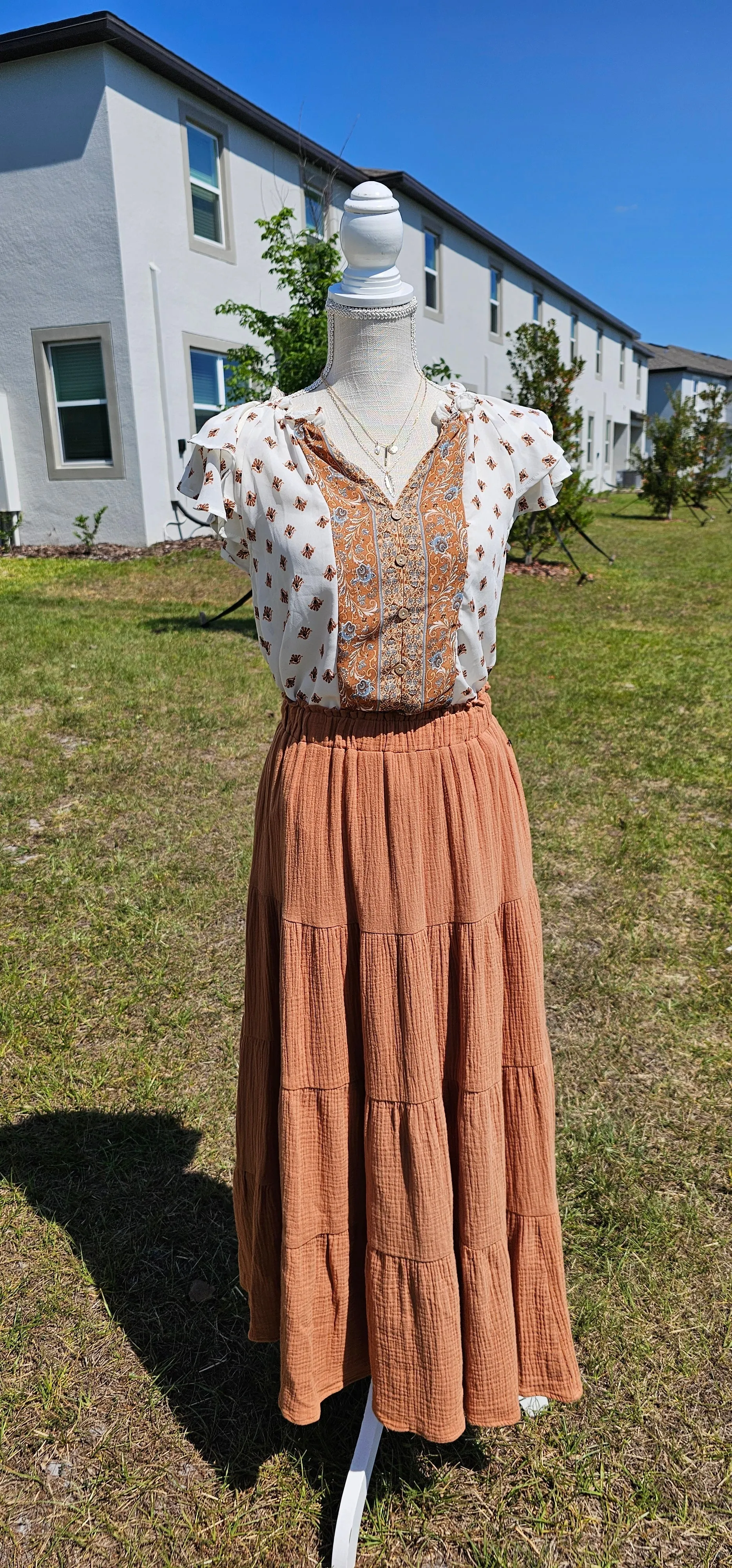 Angelica Tiered Maxi Skirt - Sienna