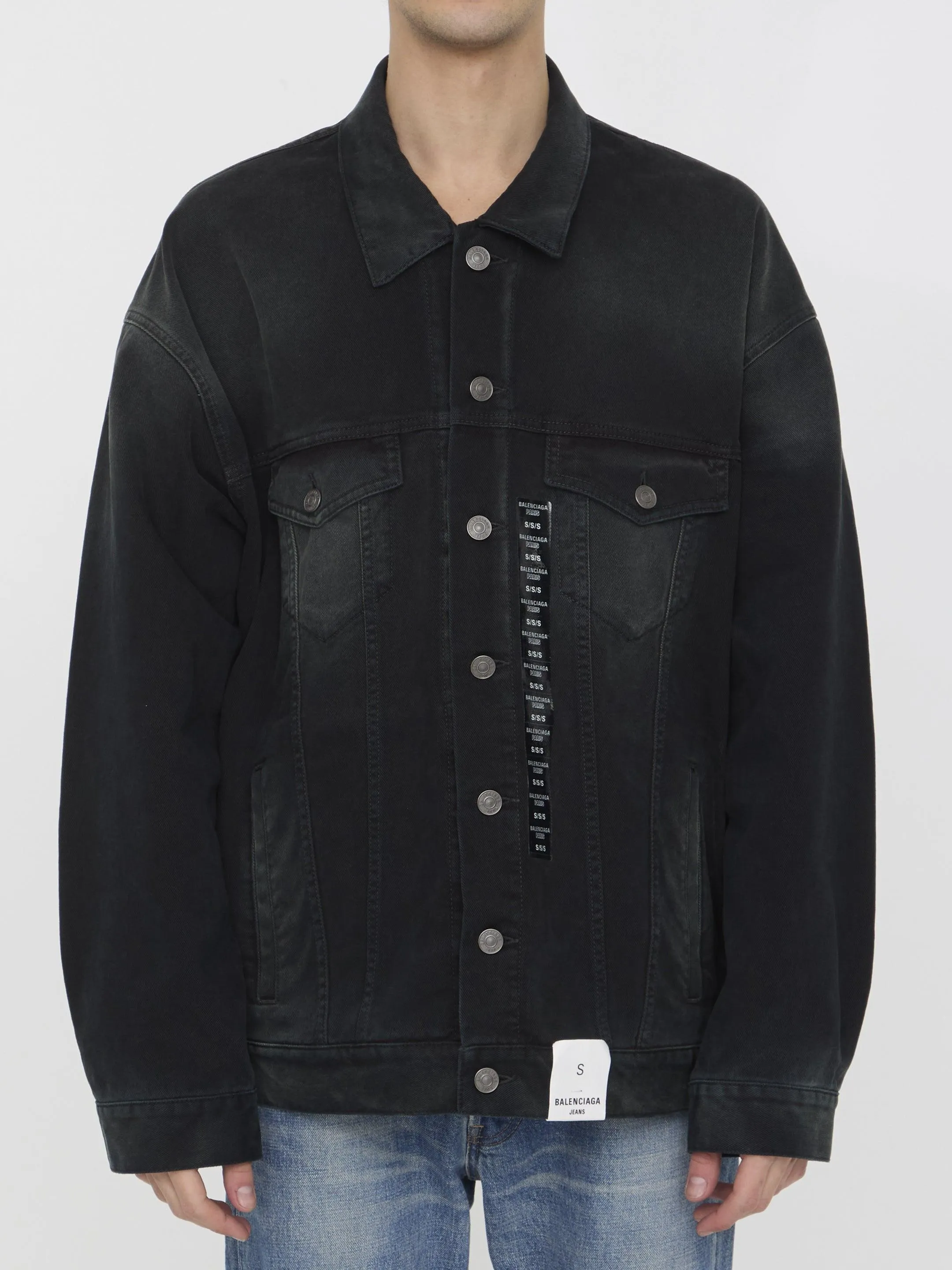 Balenciaga Size Sticker Denim Jacket
