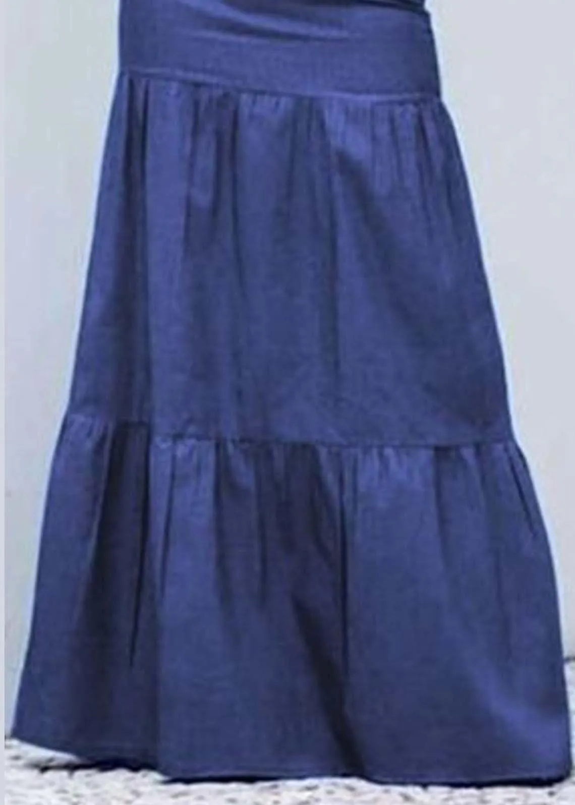 Boutique Blue High Waist Patchwork Wrinkled Denim Skirt Summer LY4024
