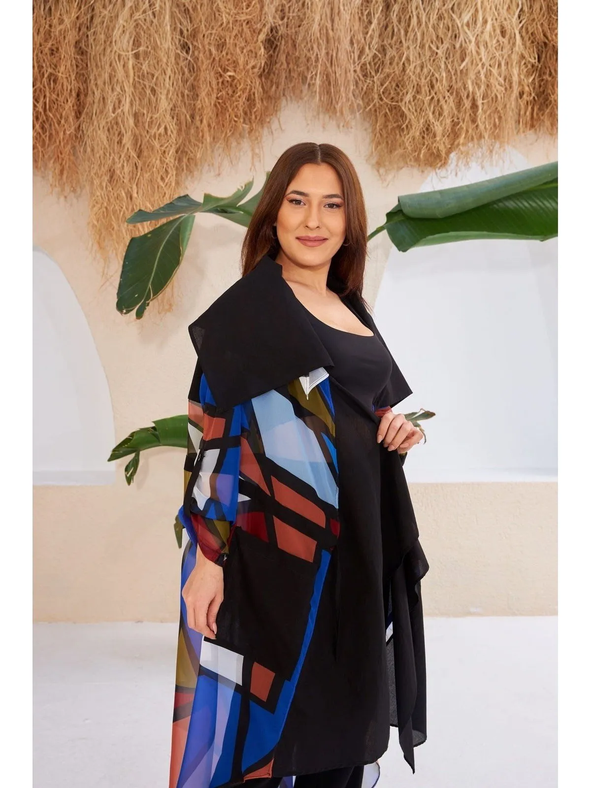 Colorful Chiffon Back Kimono