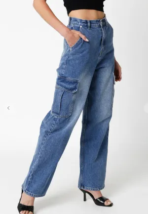 Denim Cargo Wide Leg