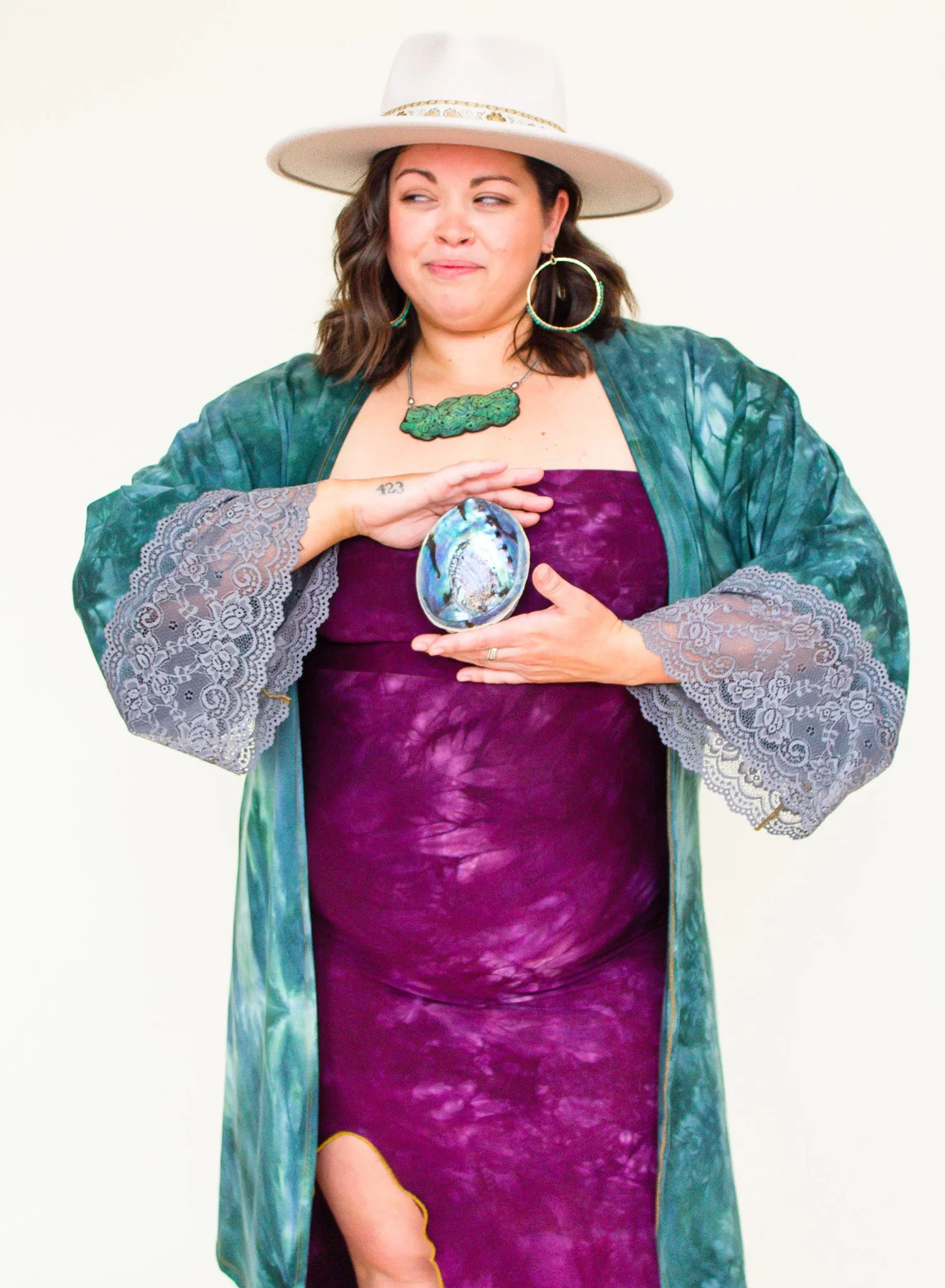 'Dusty Teal' Lace Muse Duster