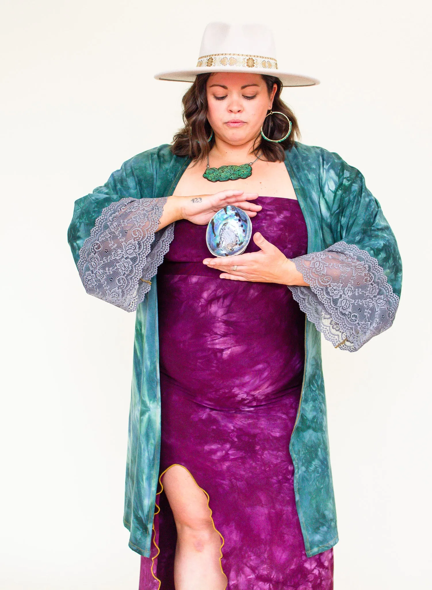 'Dusty Teal' Lace Muse Duster