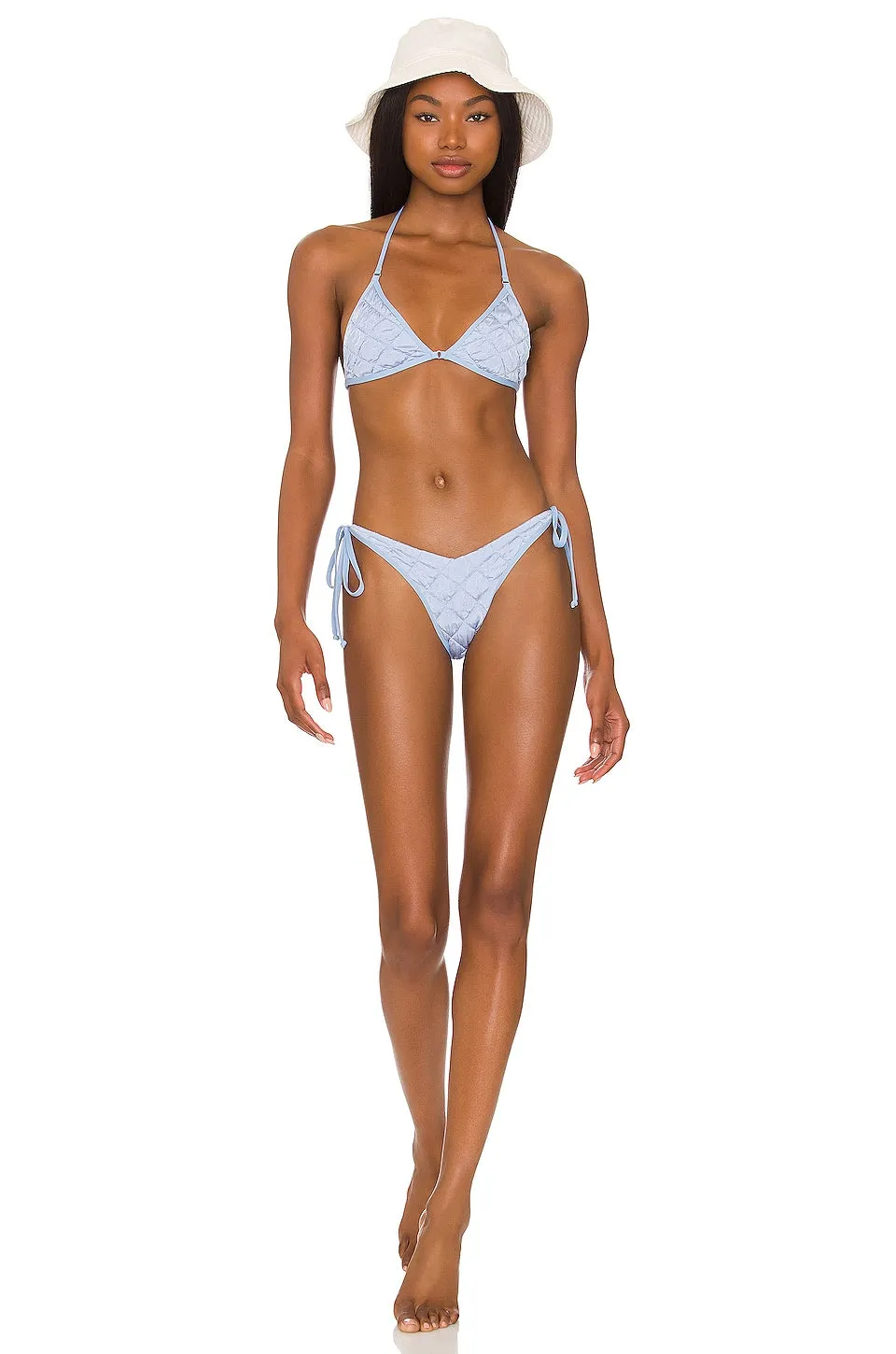Frankies Bikinis Connor Puff Bikini Bottom, Baby Blue