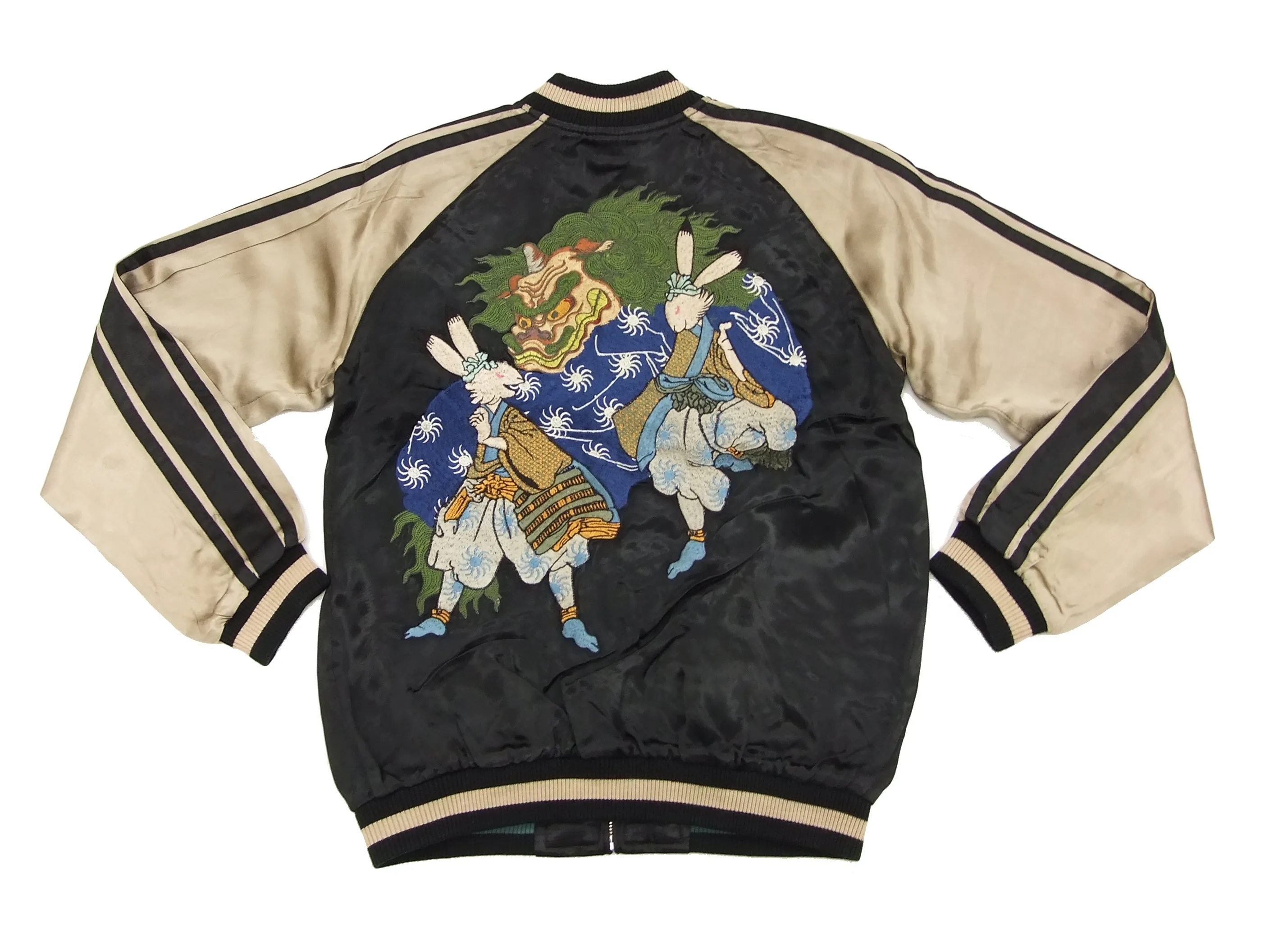 Hanatabi Gakudan Men's Japanese Souvenir Jacket Japanese Lions Dance Sukajan Script SSJ-014