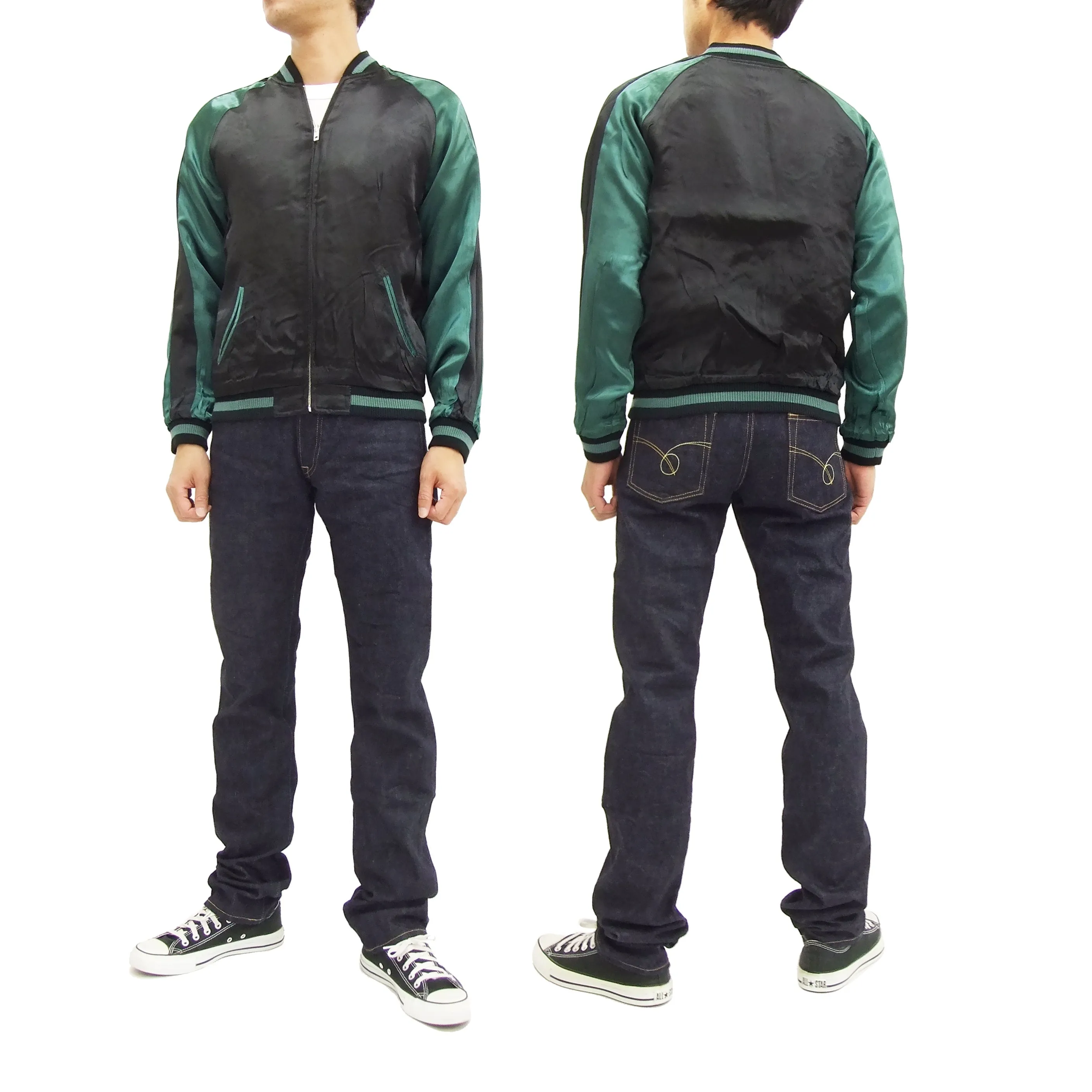 Hanatabi Gakudan Men's Japanese Souvenir Jacket Japanese Lions Dance Sukajan Script SSJ-014