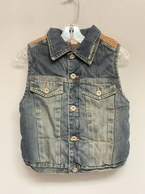 IKKS Size 8 Blue & Tan Denim Big Boys Puffy Jackets