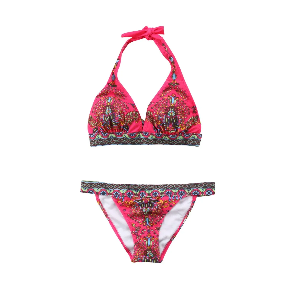 IM.CUTE  Two Piece Retro Print Padded Push-up Bikini Swimsuit Set for Women