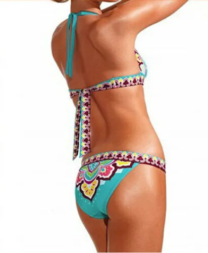 IM.CUTE  Two Piece Retro Print Padded Push-up Bikini Swimsuit Set for Women