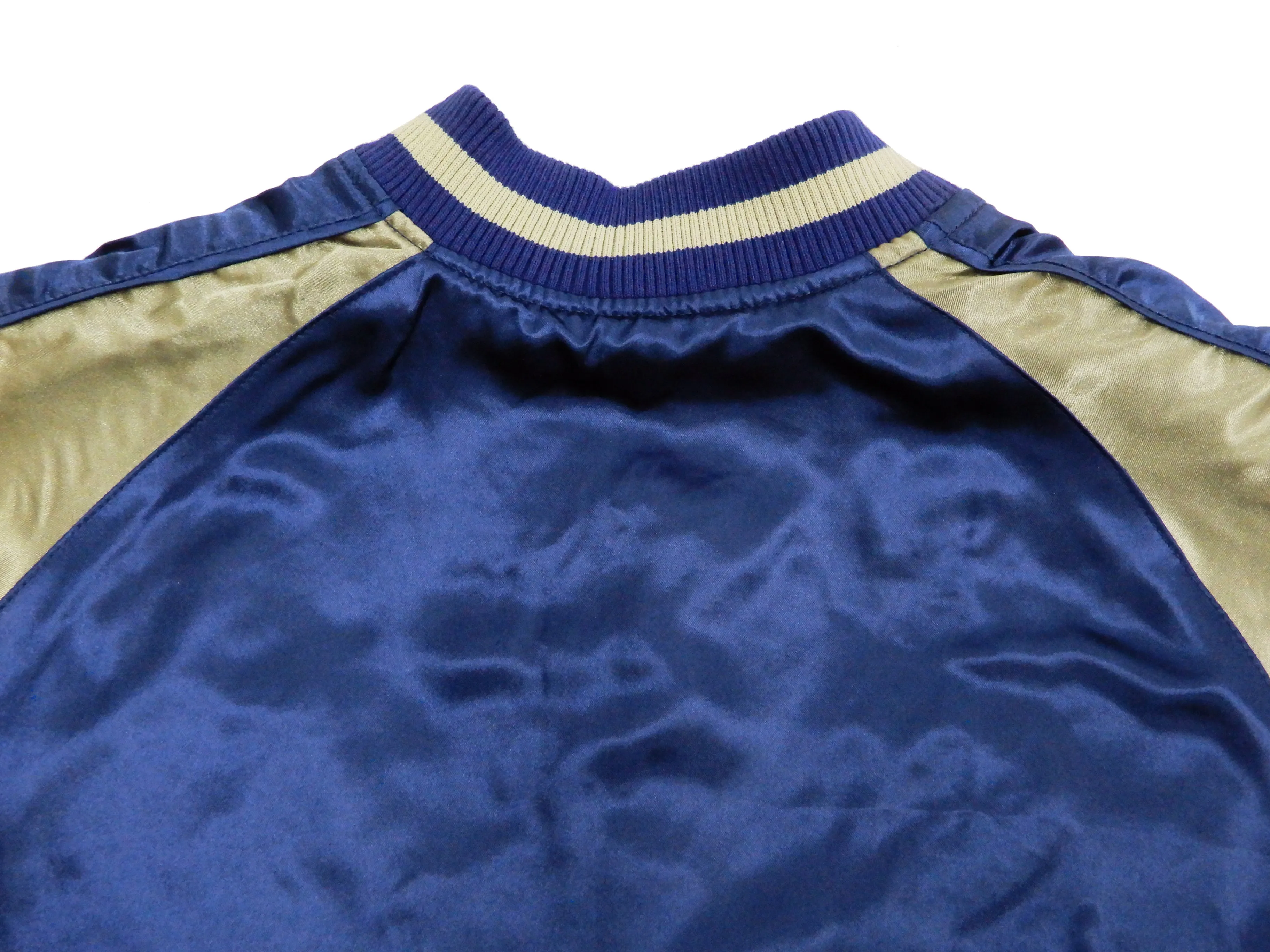 Japanesque Men's Japanese Souvenir Jacket Dragon Sukajan 3RSJ-024 Navy-Blue/Beige