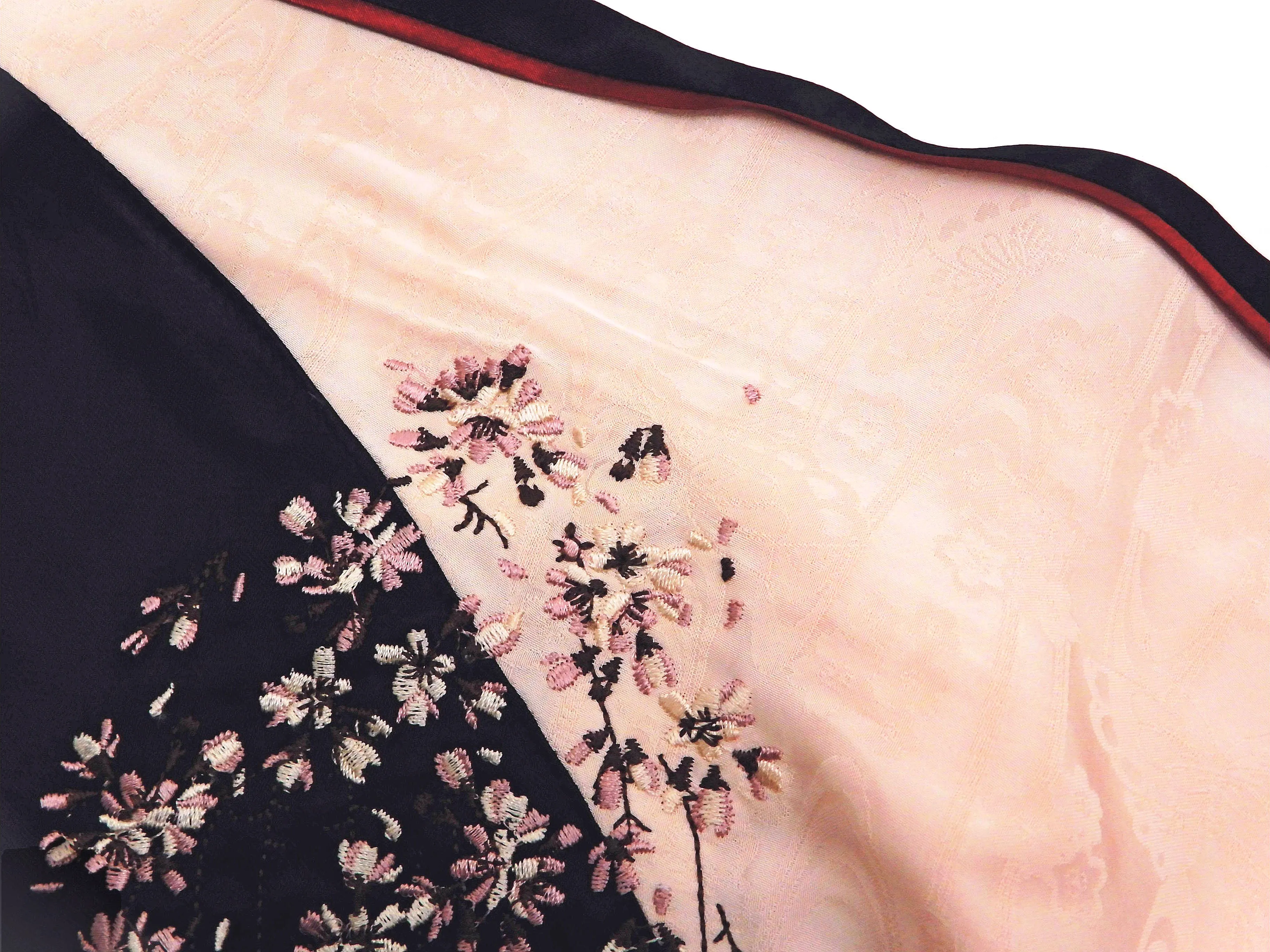 Japanesque Sukajan Men's Japanese Souvenir Jacket Japanese Koi fish 3RSJ-754 Black/Pink
