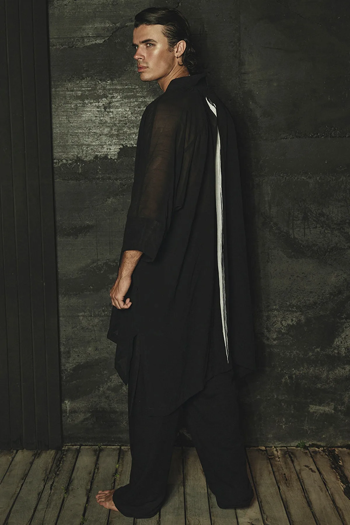 JERSEY KIMONO IN BLACK