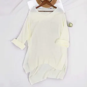 Loose Bat Sleeve Off Shoulder Knit Tunic