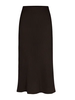 Maxi skirt in stretch tencel rib knit