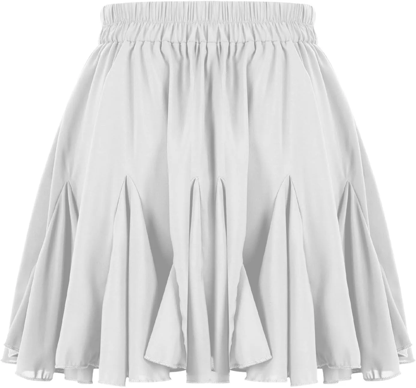 Mini Skirts for Women High Waist Pleated A-Line Skirt Basic Solid Color Beach Vacation Flowy Short Skirts