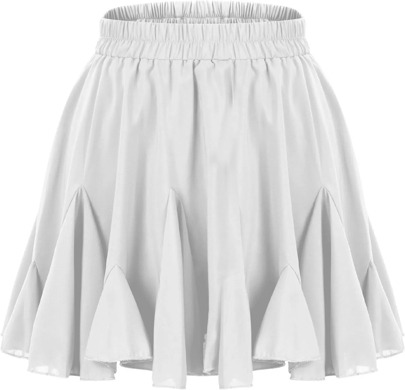 Mini Skirts for Women High Waist Pleated A-Line Skirt Basic Solid Color Beach Vacation Flowy Short Skirts