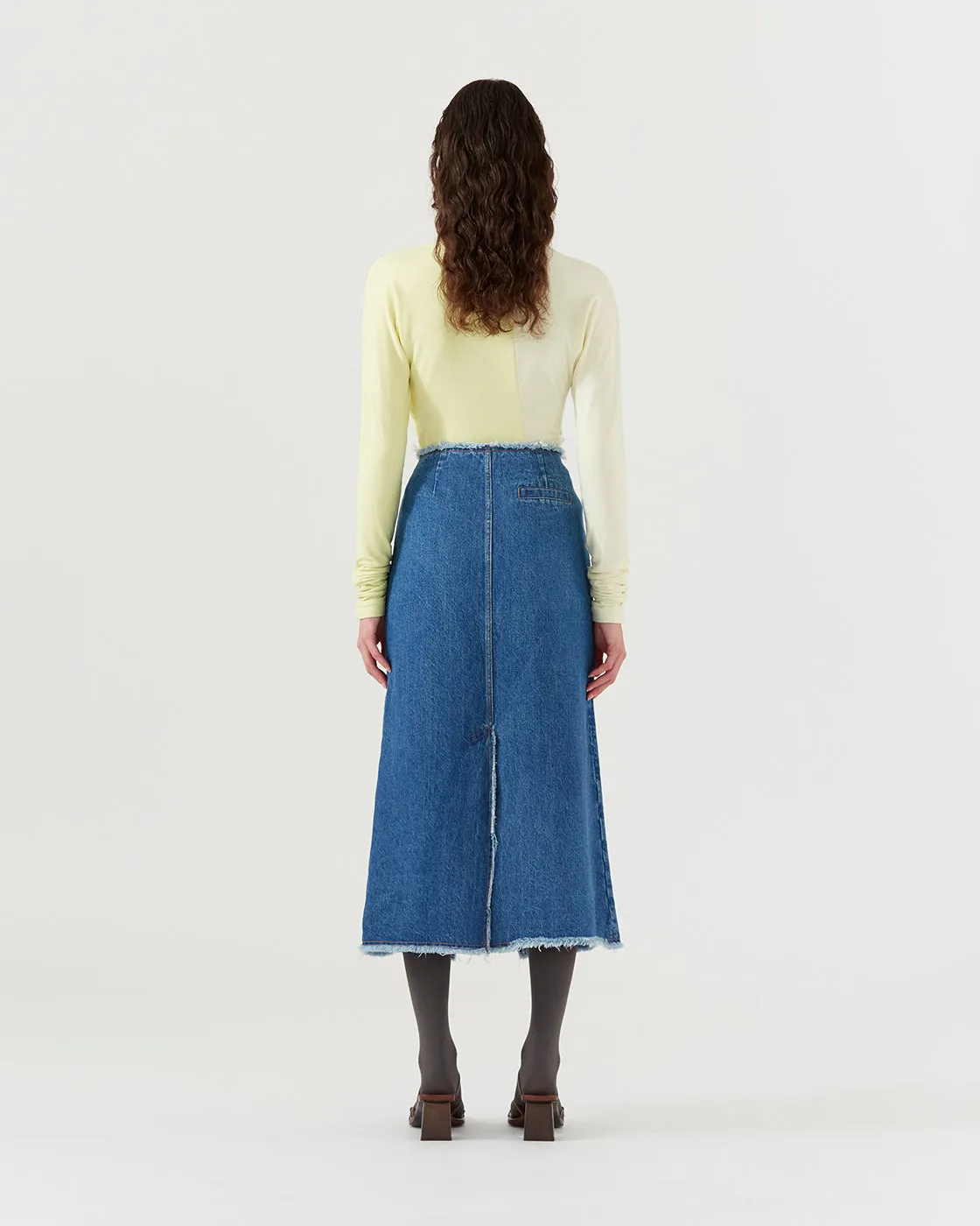Narin Skirt Organic Cotton Denim Blue