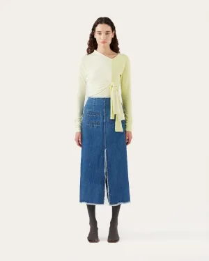 Narin Skirt Organic Cotton Denim Blue
