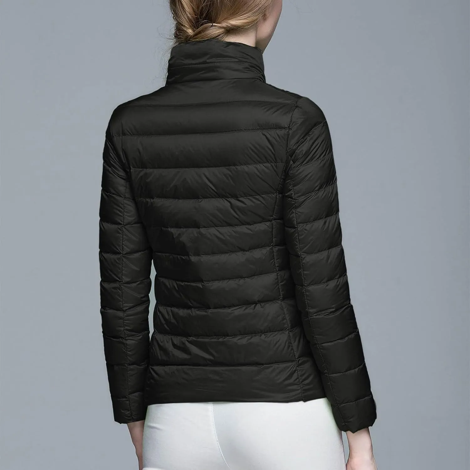 Packable Puffer Jacket Women Lightweight Short Down Jackets Winter Trendy Slim Fit Hooded Bubble Coat Light Puffer Jackets