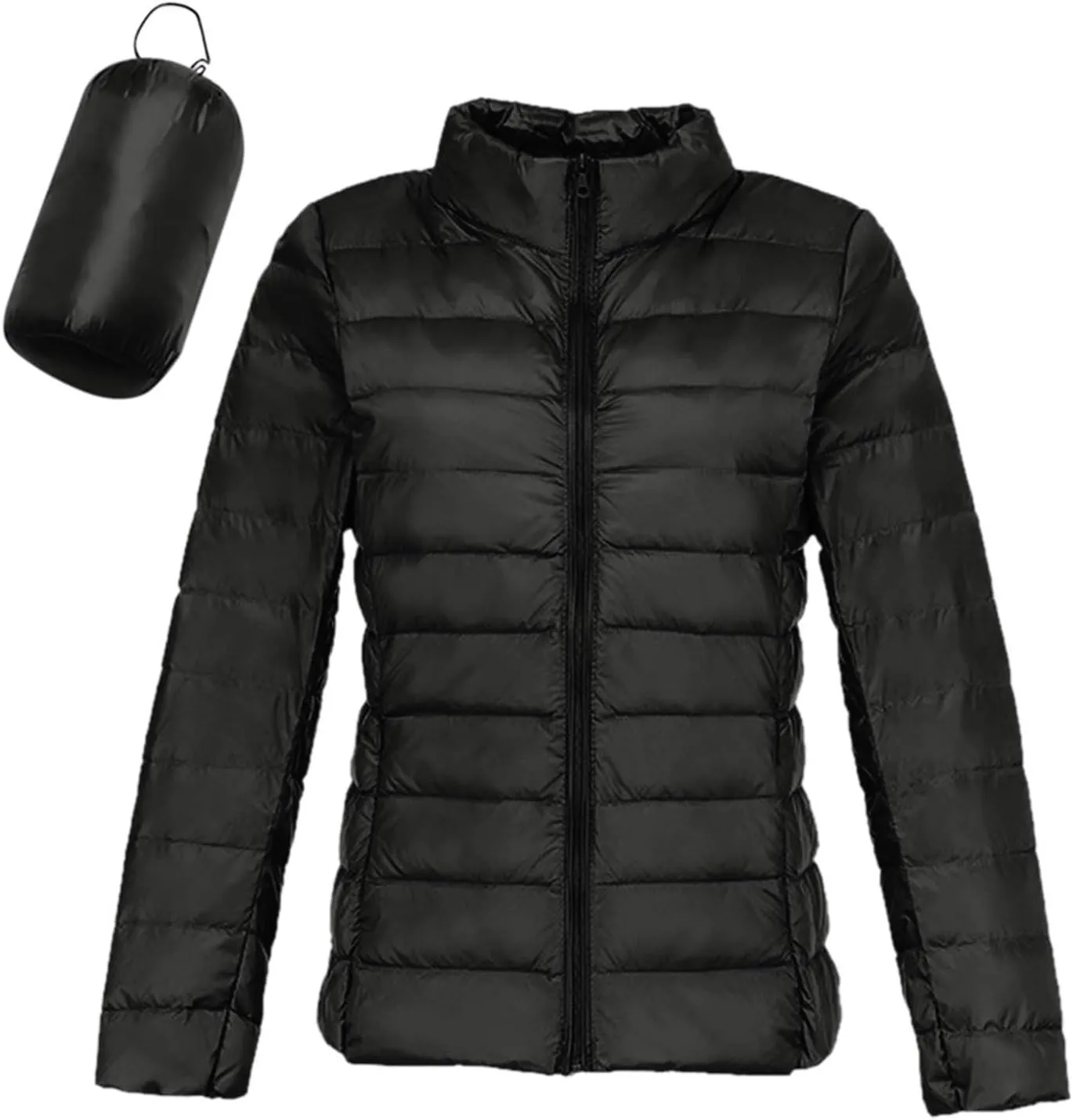 Packable Puffer Jacket Women Lightweight Short Down Jackets Winter Trendy Slim Fit Hooded Bubble Coat Light Puffer Jackets