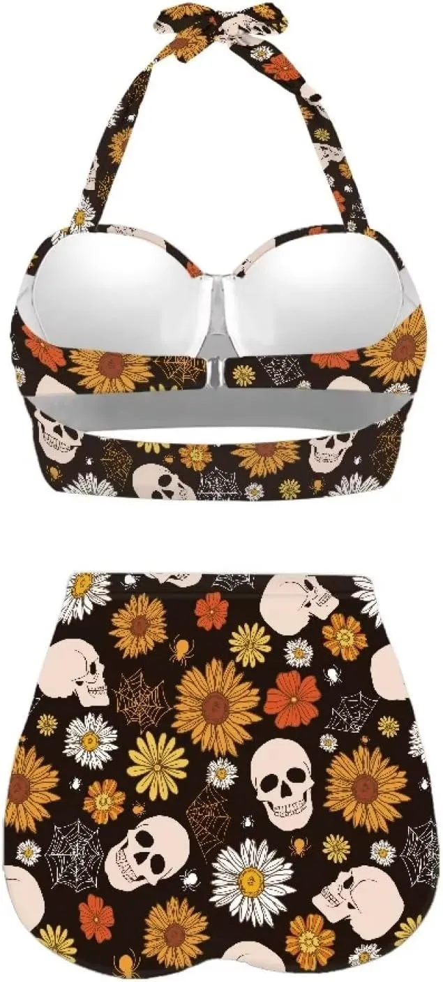 Plus Size Bathing Suit for Women Tummy Control High Waisted Bikini Sets for Women Size S-2XL