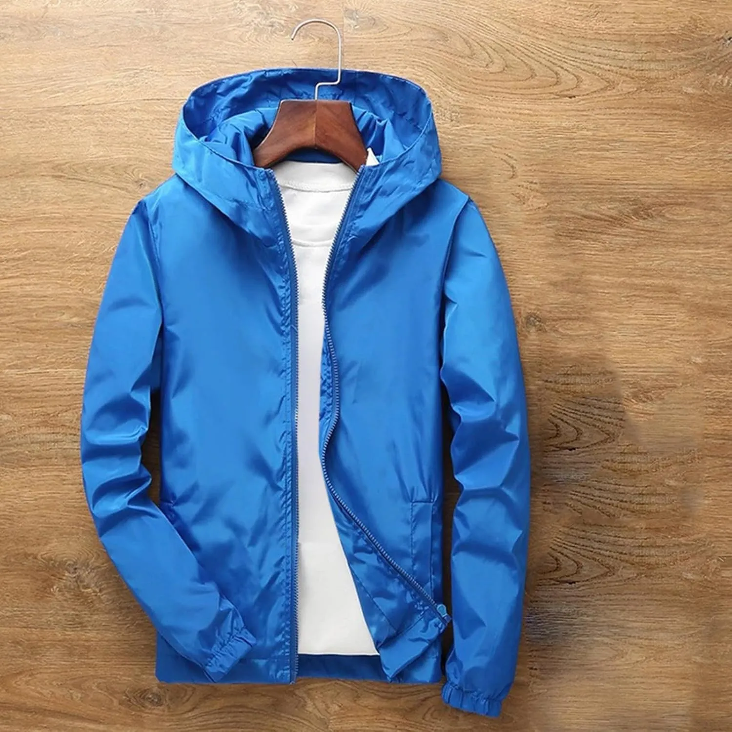 Rain Jacket for Mens Lightweight Waterproof Rain Shell Jacket Raincoat with Hood for Golf Cycling Windbreaker Raincoats
