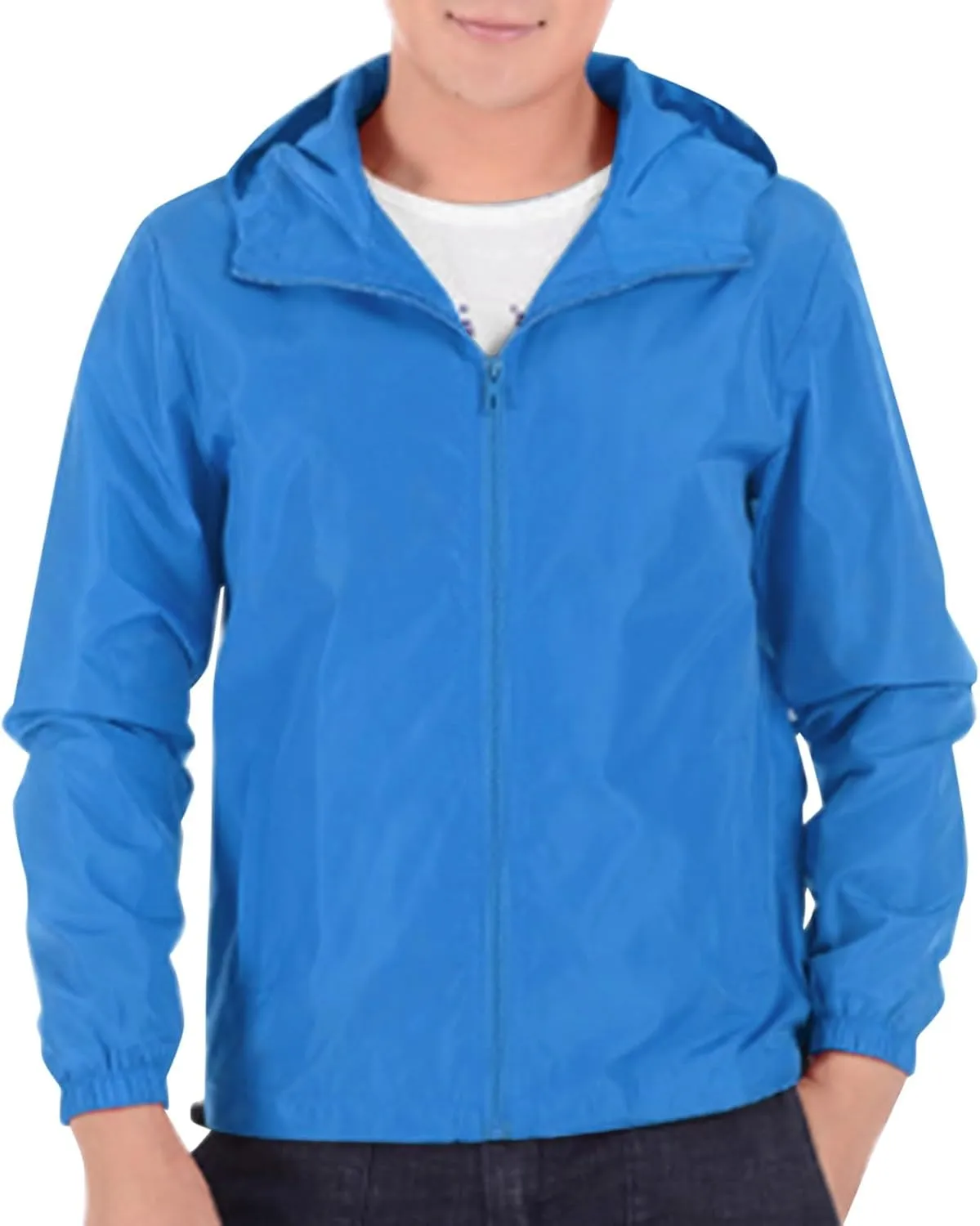 Rain Jacket for Mens Lightweight Waterproof Rain Shell Jacket Raincoat with Hood for Golf Cycling Windbreaker Raincoats
