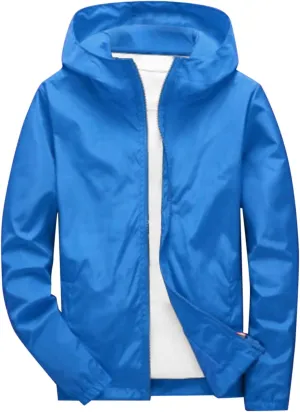 Rain Jacket for Mens Lightweight Waterproof Rain Shell Jacket Raincoat with Hood for Golf Cycling Windbreaker Raincoats