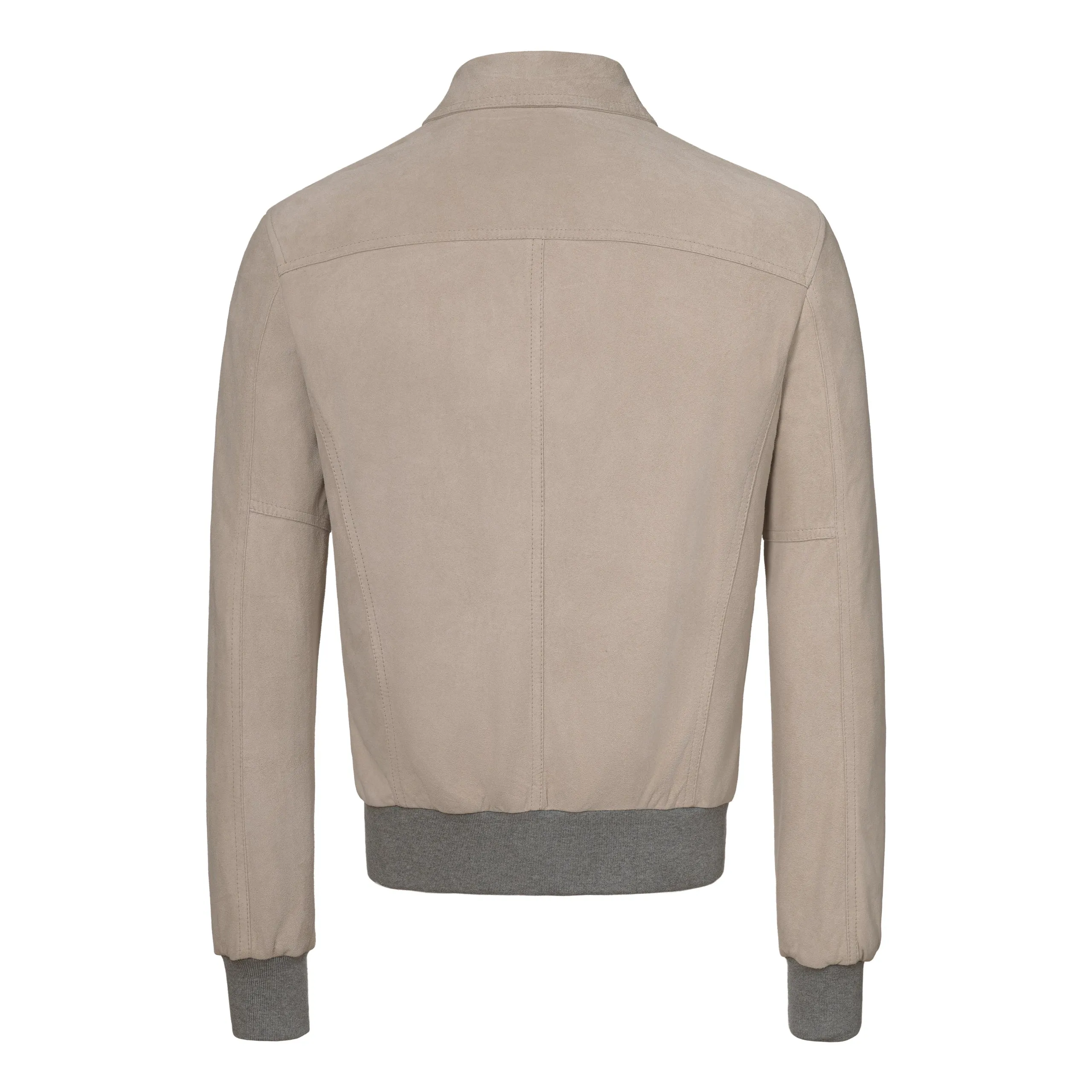 Suede Blouson in Light Taupe