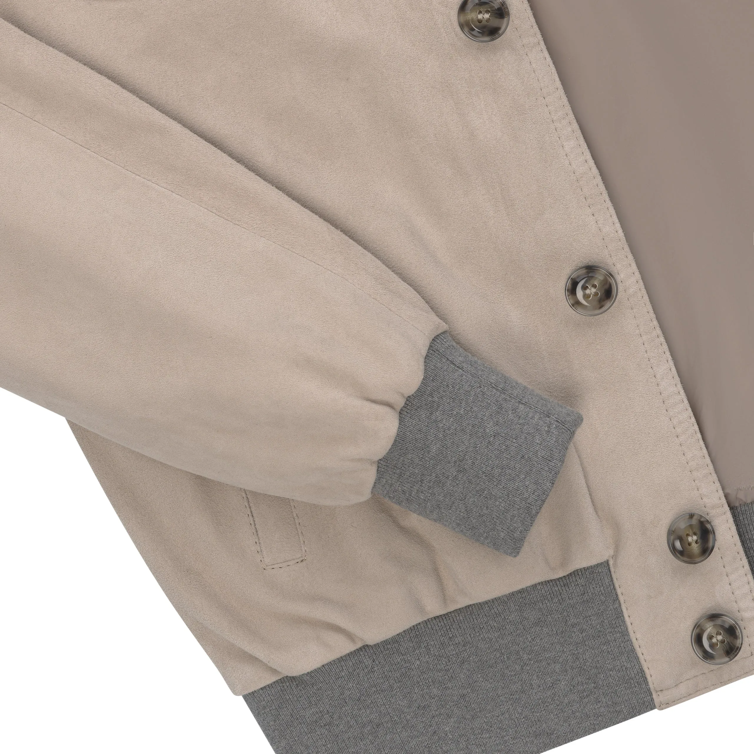 Suede Blouson in Light Taupe