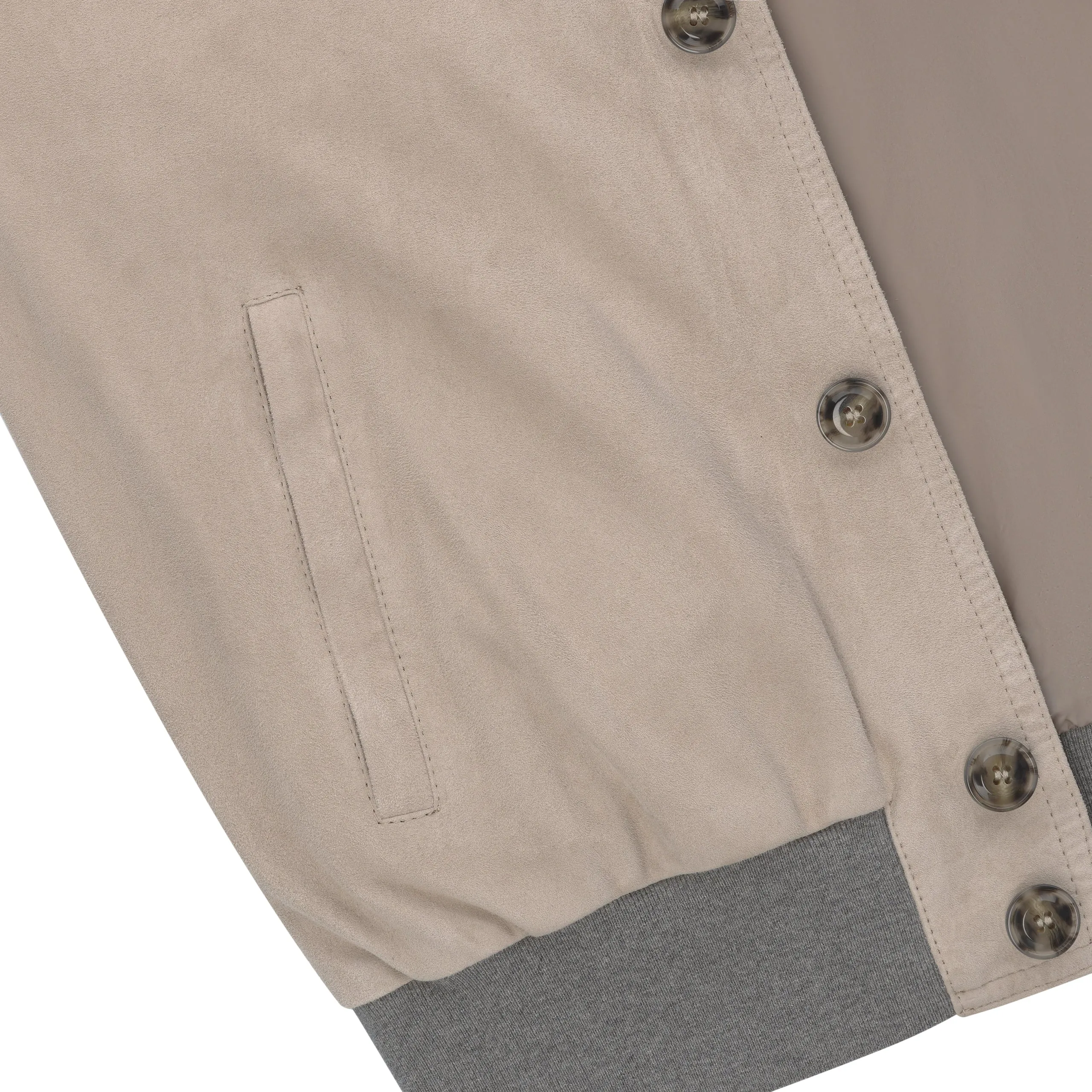 Suede Blouson in Light Taupe