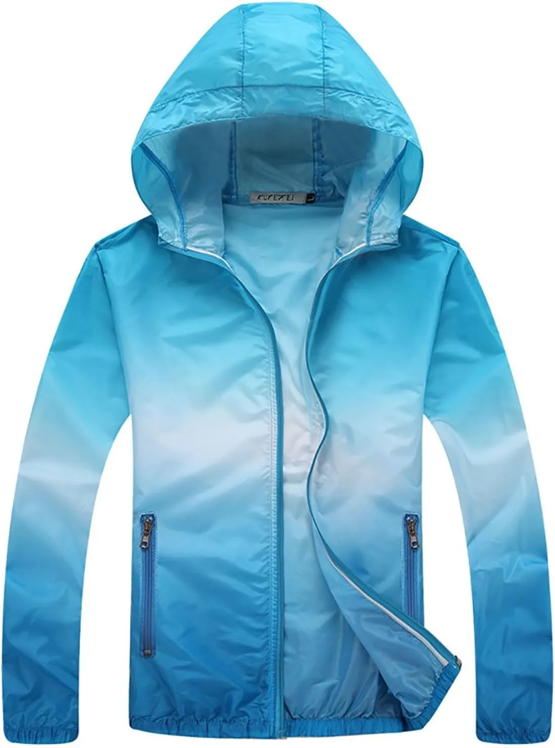 Sun Protection Jackets For Men Women Hoodie Sun Shirts 2025 Gradient Color Full Zip Coat Hiking Running Sport Outwear