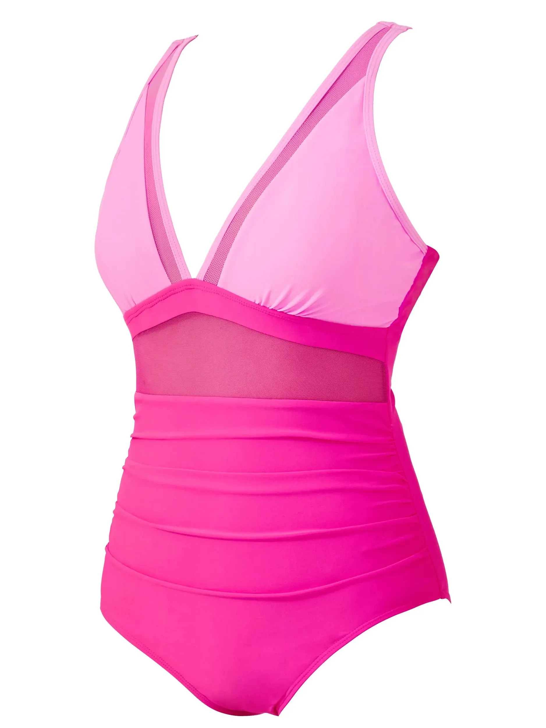 SUUKSESS Women Sexy Mesh Tummy Control Swimsuit Push Up High Waisted Bathing Suit