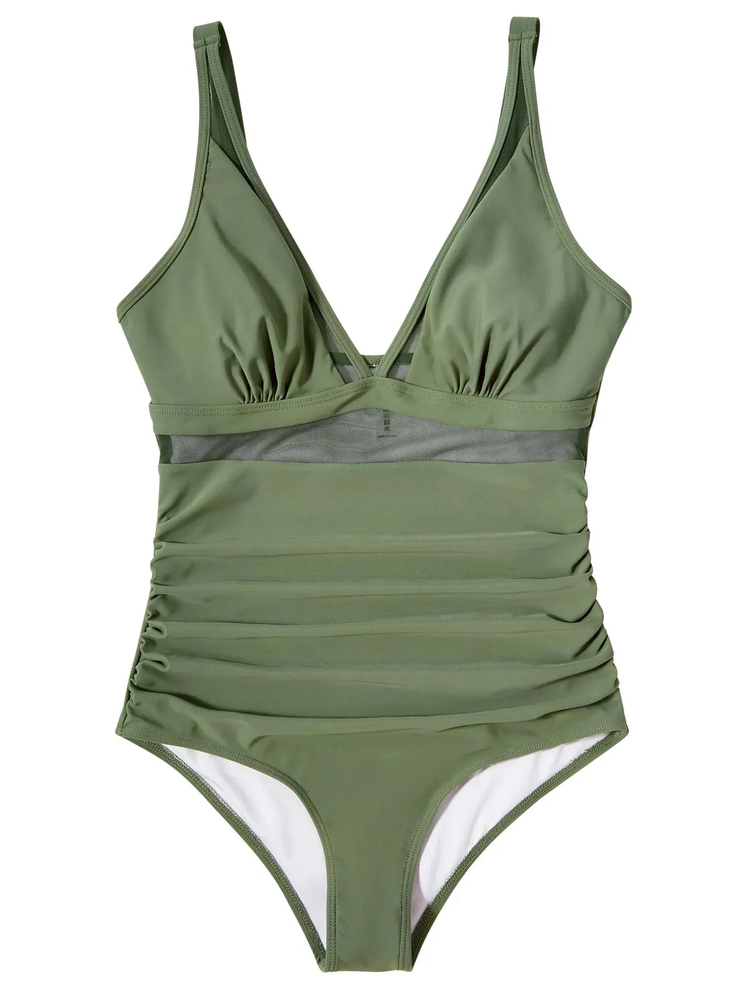 SUUKSESS Women Sexy Mesh Tummy Control Swimsuit Push Up High Waisted Bathing Suit