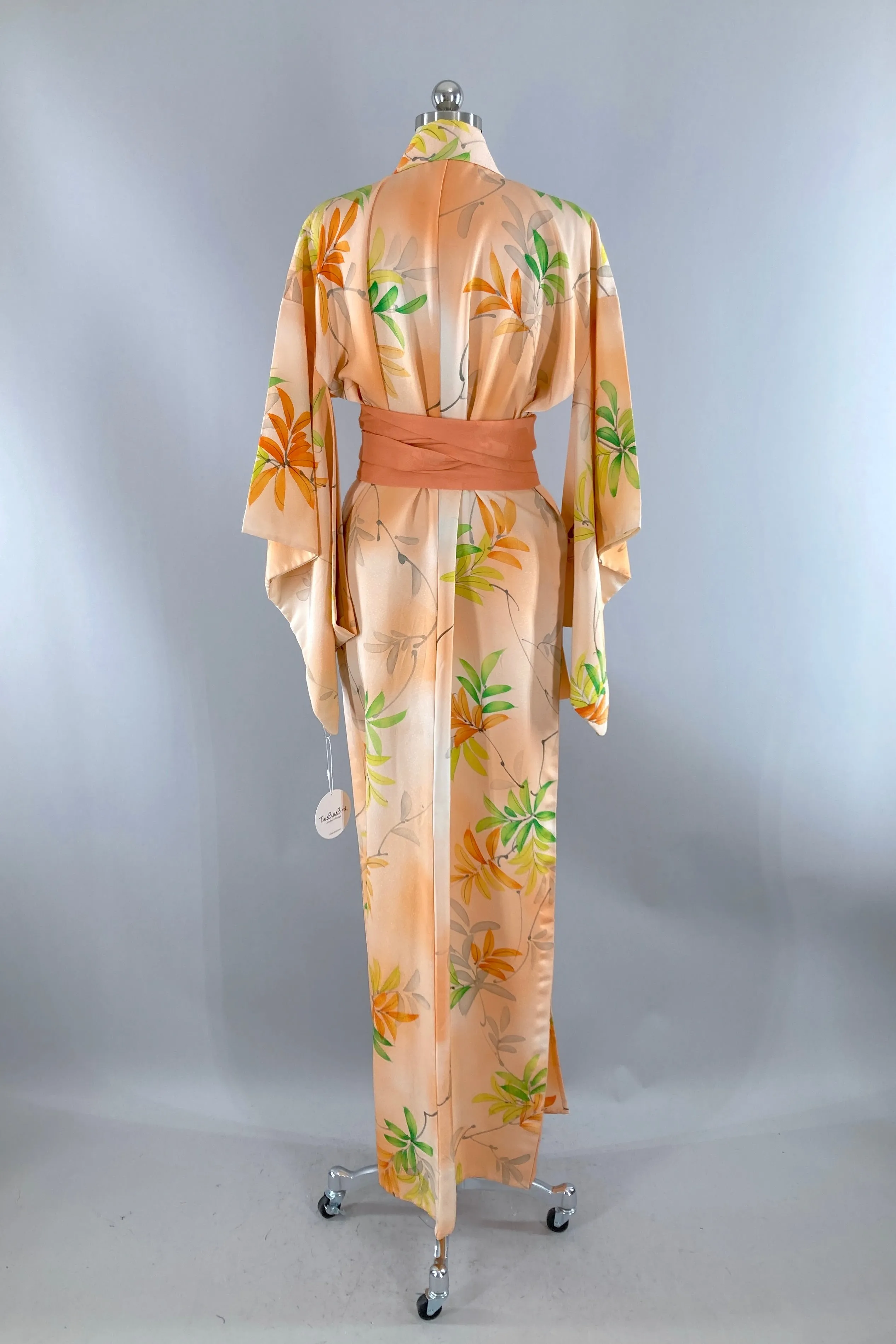 Vintage Peach Summer Silk Kimono