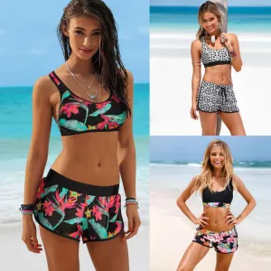 Womail 2018 Womens Bikini Set swimsuit lady's large size womens swimming suit with shorts swimwear women push up brazilian