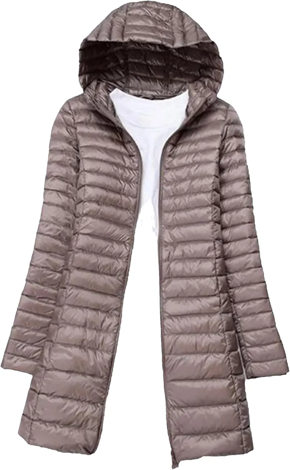 Women Winter Long Light Duck Down Jackets Spring Puffer Coat Slim Hooded Parkas