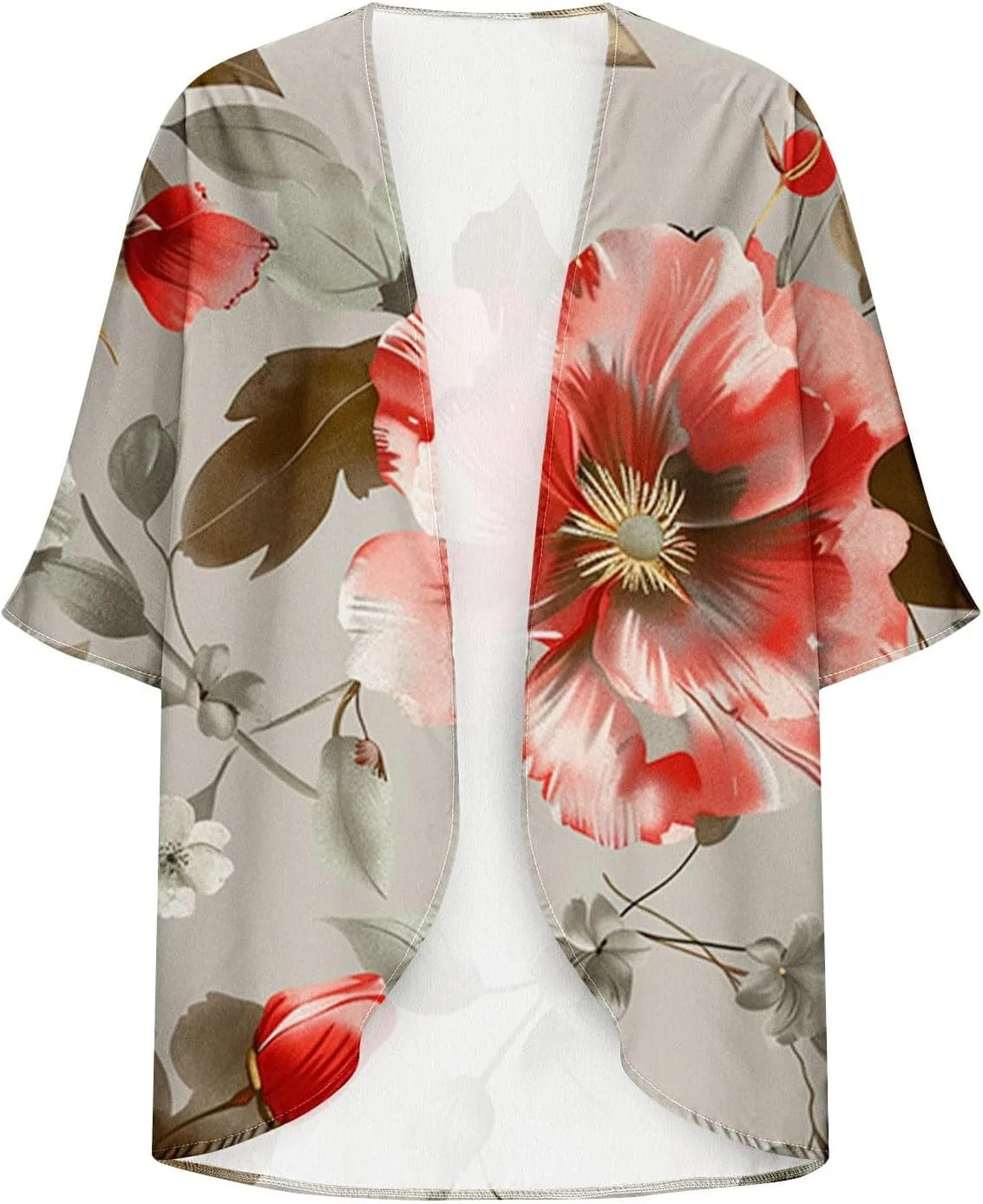 Womens Summer Tops Chiffon Kimono Cardigans Open Front Casual Blouses Lightweight Loose Fit Beach Bolero Jackets